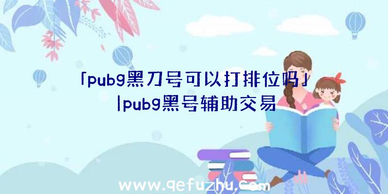 「pubg黑刀号可以打排位吗」|pubg黑号辅助交易